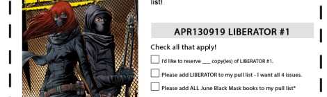 Liberator #1 Pre-order form : APR130919